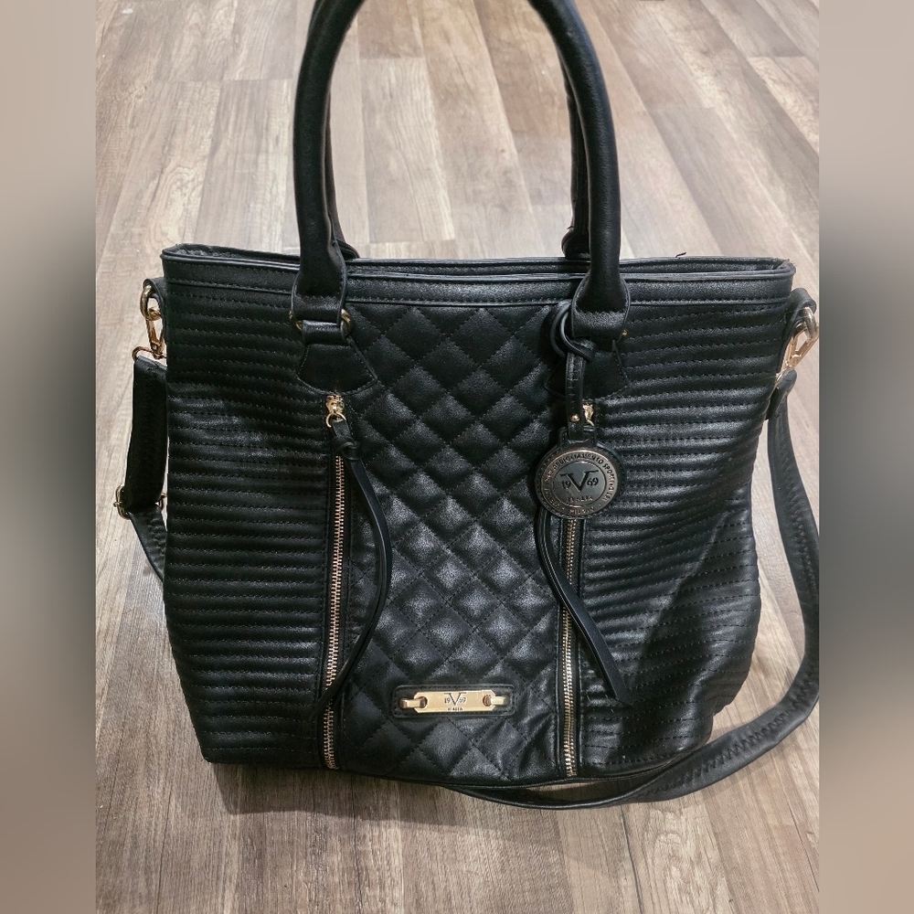 Italia Independent Bikercore Hobo Quilted Shpulder Bag Slouchy Chunky Black Y2K